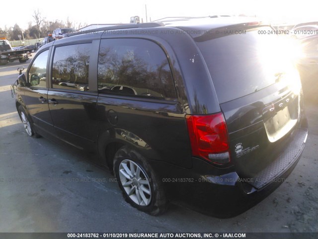 2C4RDGCG3GR242746 - 2016 DODGE GRAND CARAVAN SXT BLACK photo 3