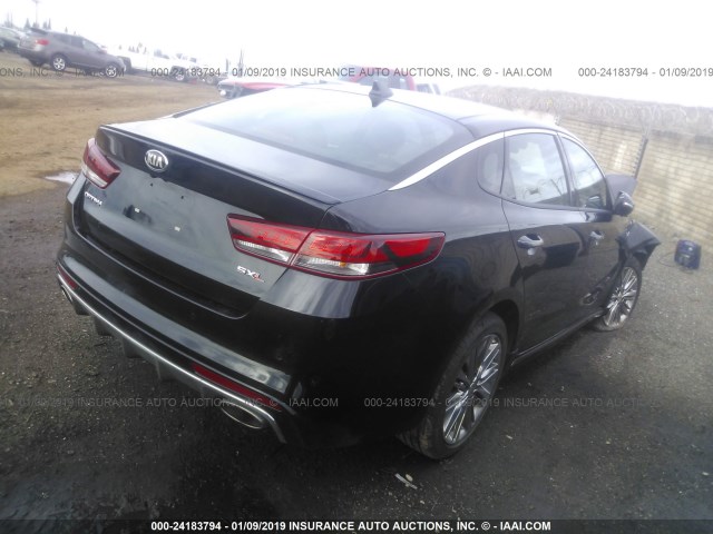 5XXGV4L25JG189281 - 2018 KIA OPTIMA SXL BLACK photo 4