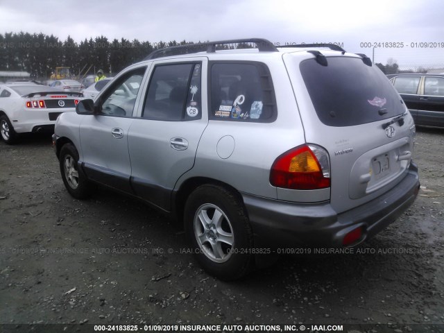 KM8SC73D02U291517 - 2002 HYUNDAI SANTA FE GLS/LX SILVER photo 3