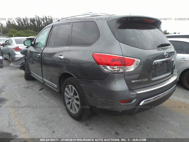 5N1AR2MN1GC601045 - 2016 NISSAN PATHFINDER S/SV/SL/PLATINUM GRAY photo 3