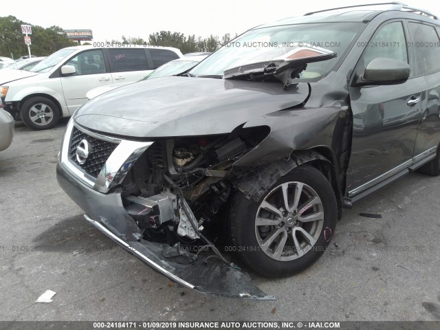 5N1AR2MN1GC601045 - 2016 NISSAN PATHFINDER S/SV/SL/PLATINUM GRAY photo 6