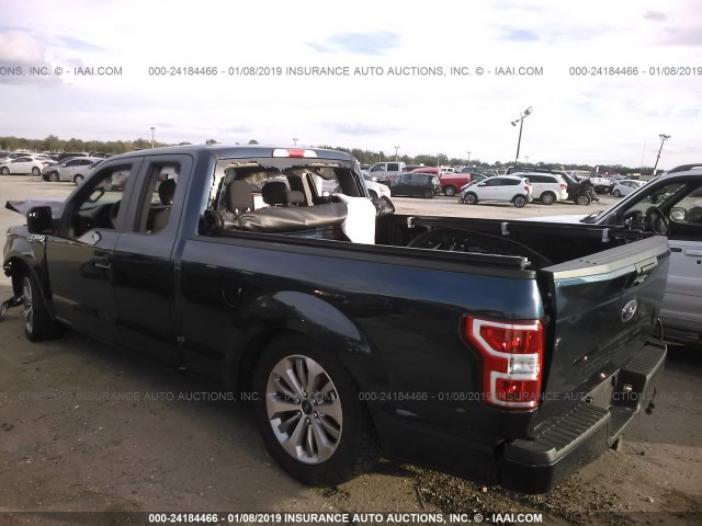 1FTFX1E50JFE39228 - 2018 FORD F150 SUPER CAB BLUE photo 3