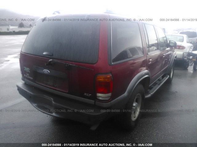 1FMDU73E21ZA15243 - 2001 FORD EXPLORER XLT RED photo 4