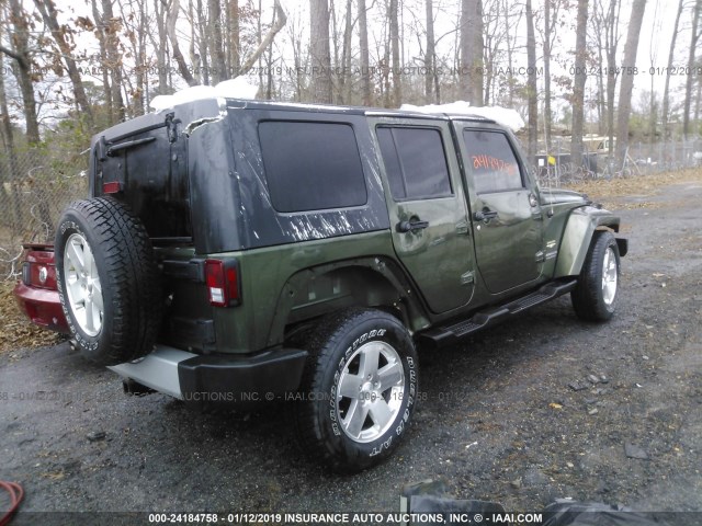 1J4GA59118L623989 - 2008 JEEP WRANGLER UNLIMITE SAHARA GREEN photo 4