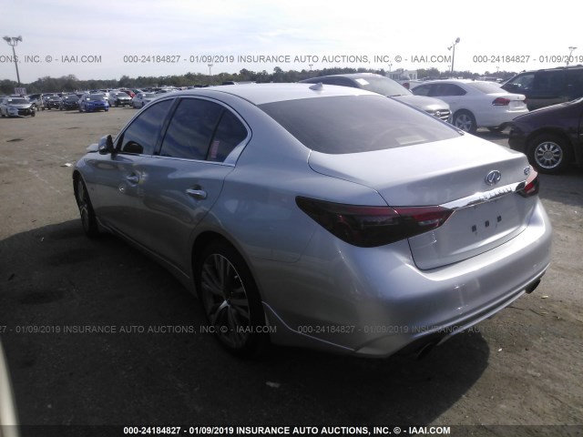 JN1EV7AP5JM359613 - 2018 INFINITI Q50 LUXE/SPORT SILVER photo 3