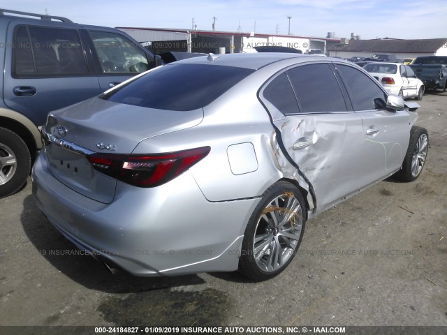 JN1EV7AP5JM359613 - 2018 INFINITI Q50 LUXE/SPORT SILVER photo 4