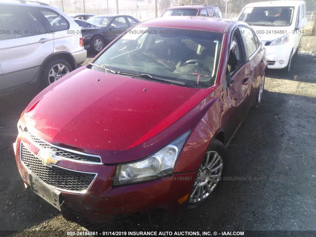 1G1PJ5SC0C7113421 - 2012 CHEVROLET CRUZE ECO RED photo 2