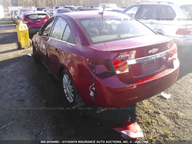 1G1PJ5SC0C7113421 - 2012 CHEVROLET CRUZE ECO RED photo 3