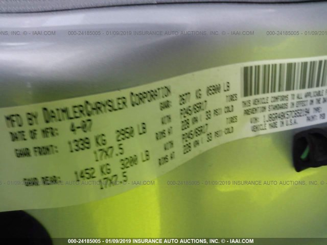 1J8GR48K57C652194 - 2007 JEEP GRAND CHEROKEE LAREDO/COLUMBIA/FREEDOM 银色 照片 9