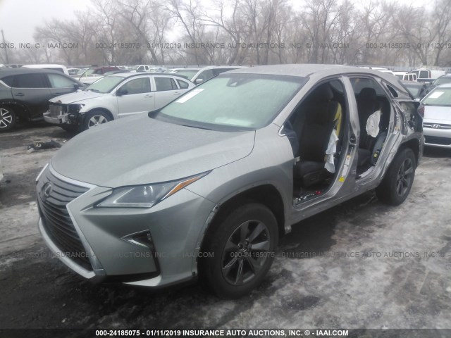 2T2BZMCA2HC073037 - 2017 LEXUS RX 350/BASE/F SPORT GRAY photo 2