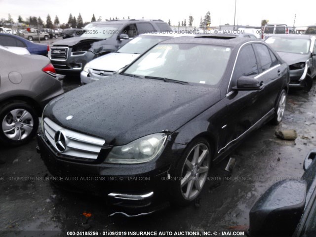 WDDGF4HB1CR198121 - 2012 MERCEDES-BENZ C 250 BLACK photo 2