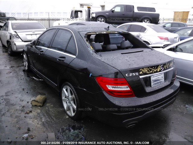 WDDGF4HB1CR198121 - 2012 MERCEDES-BENZ C 250 BLACK photo 3