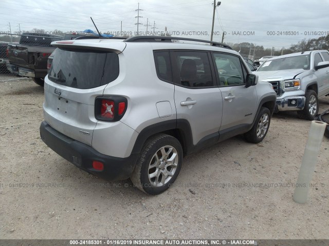 ZACCJABT8GPC59413 - 2016 JEEP RENEGADE LATITUDE SILVER photo 4