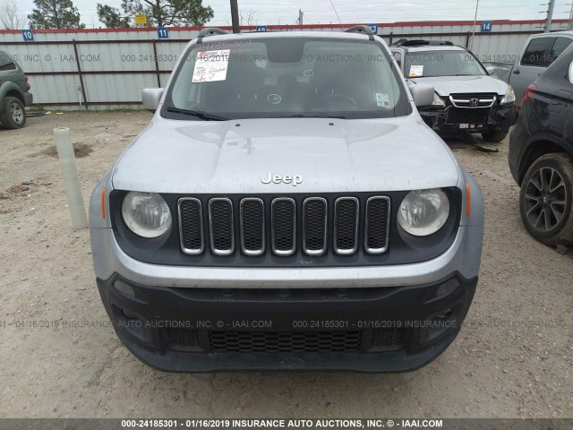 ZACCJABT8GPC59413 - 2016 JEEP RENEGADE LATITUDE SILVER photo 6