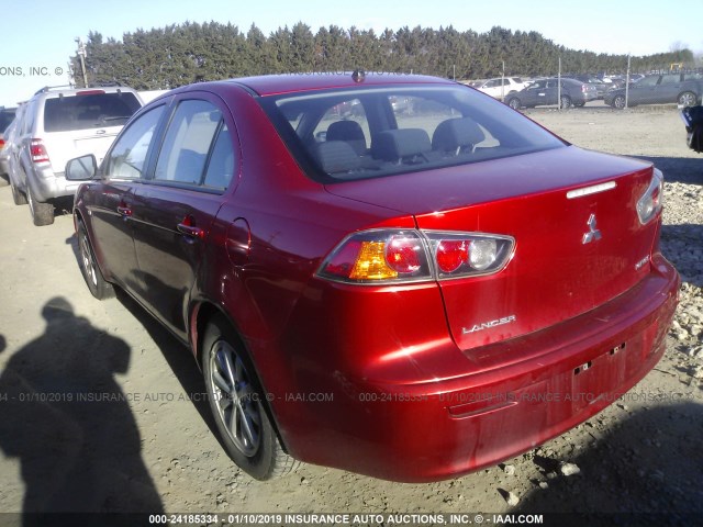 JA32U2FU7AU013758 - 2010 MITSUBISHI LANCER ES/ES SPORT RED photo 3