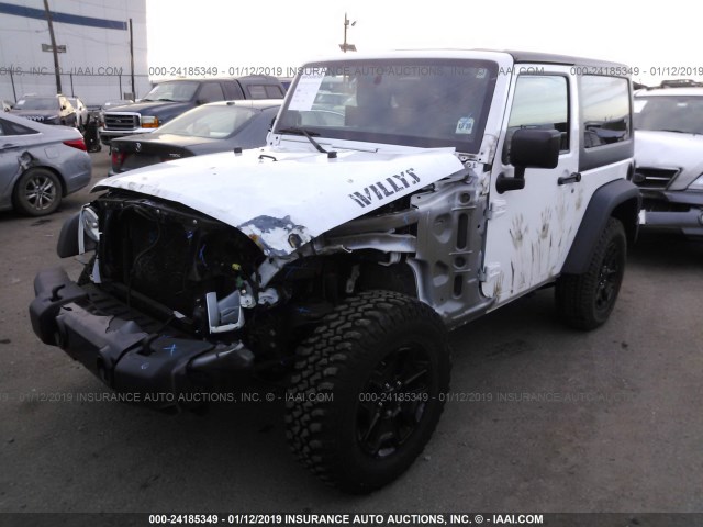 1C4AJWAG0EL296272 - 2014 JEEP WRANGLER SPORT WHITE photo 2