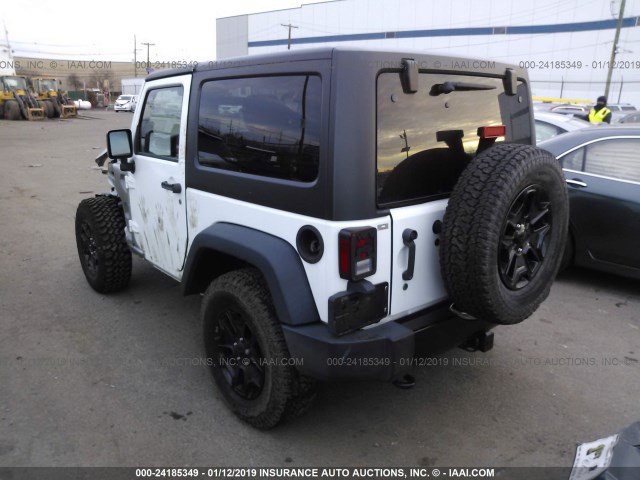 1C4AJWAG0EL296272 - 2014 JEEP WRANGLER SPORT WHITE photo 3