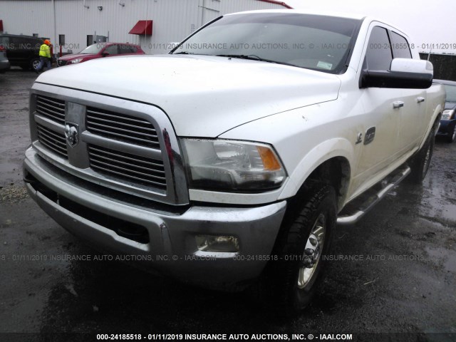 3C6UD5PL5CG293176 - 2012 DODGE RAM 2500 LONGHORN WHITE photo 2