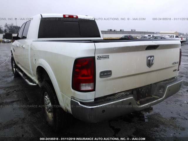 3C6UD5PL5CG293176 - 2012 DODGE RAM 2500 LONGHORN WHITE photo 3