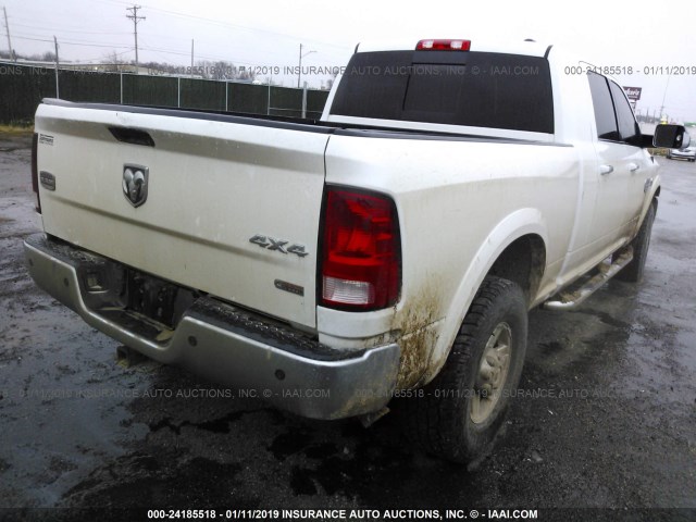 3C6UD5PL5CG293176 - 2012 DODGE RAM 2500 LONGHORN WHITE photo 4