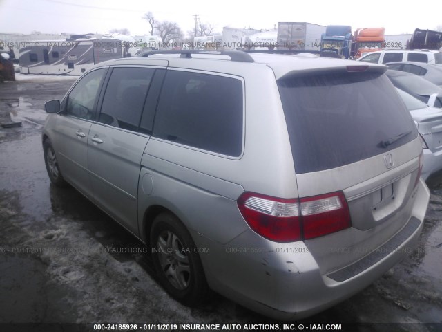 5FNRL38736B052461 - 2006 HONDA ODYSSEY EXL SILVER photo 3