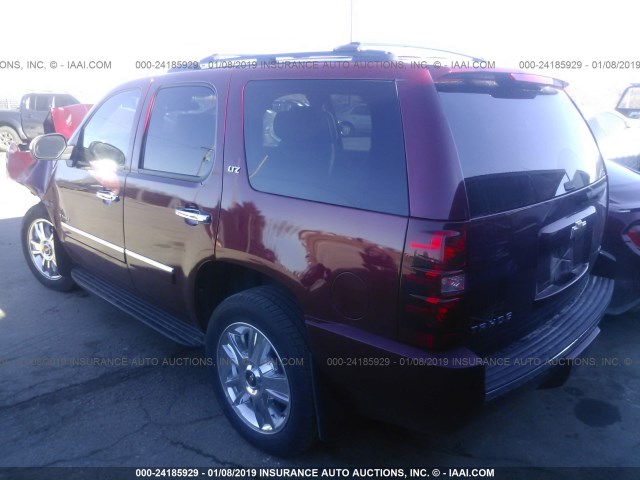 1GNFK33049R295783 - 2009 CHEVROLET TAHOE K1500 LTZ RED photo 3