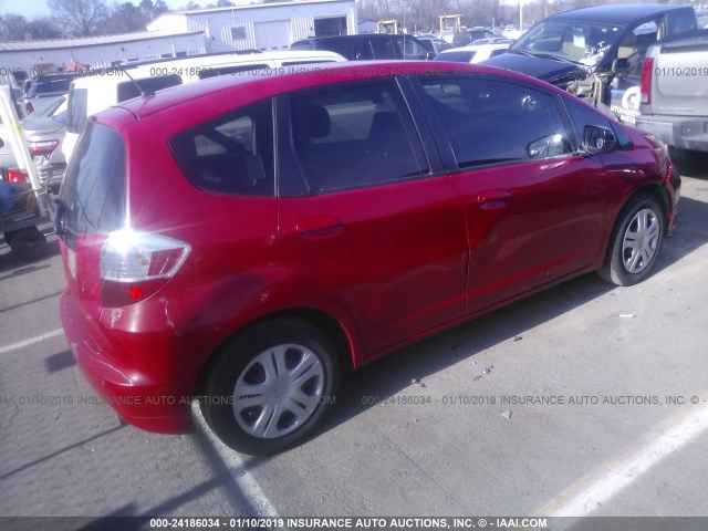 JHMGE8G20AC008569 - 2010 HONDA FIT RED photo 4