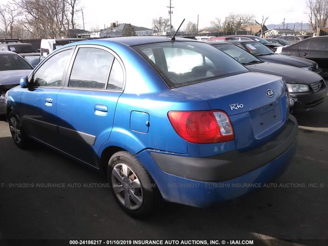 KNADE223396510050 - 2009 KIA RIO LX/SX BLUE photo 3