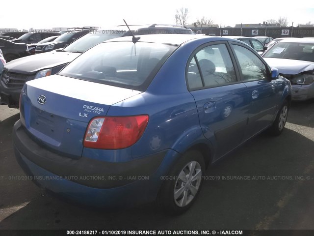 KNADE223396510050 - 2009 KIA RIO LX/SX BLUE photo 4