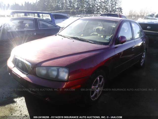 KMHDN45D93U525590 - 2003 HYUNDAI ELANTRA GLS/GT RED photo 2