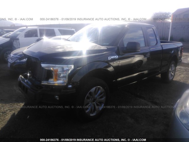 1FTEX1CP6JFA18128 - 2018 FORD F150 SUPER CAB BLACK photo 2