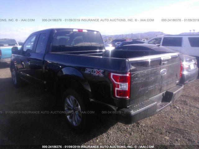 1FTEX1CP6JFA18128 - 2018 FORD F150 SUPER CAB BLACK photo 3