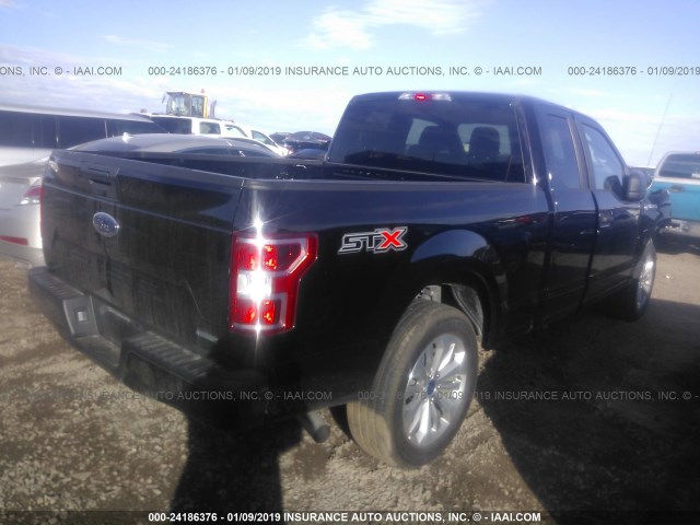 1FTEX1CP6JFA18128 - 2018 FORD F150 SUPER CAB BLACK photo 4