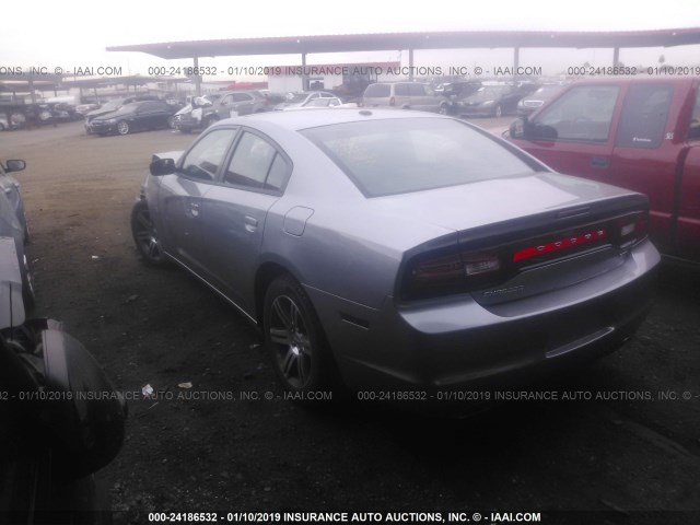 2C3CDXHG0EH329235 - 2014 DODGE CHARGER SXT GRAY photo 3