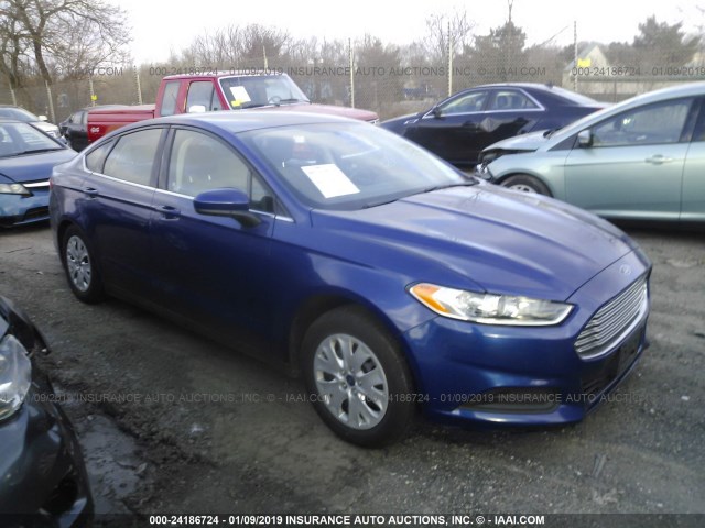 3FA6P0G73DR212945 - 2013 FORD FUSION S BLUE photo 1