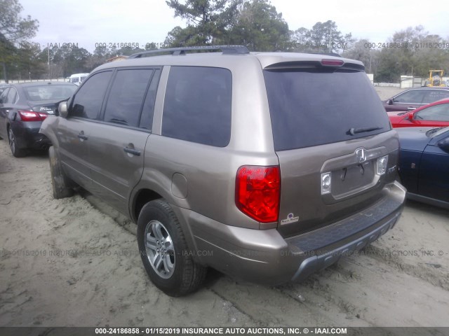 2HKYF18544H549281 - 2004 HONDA PILOT EXL BROWN photo 3