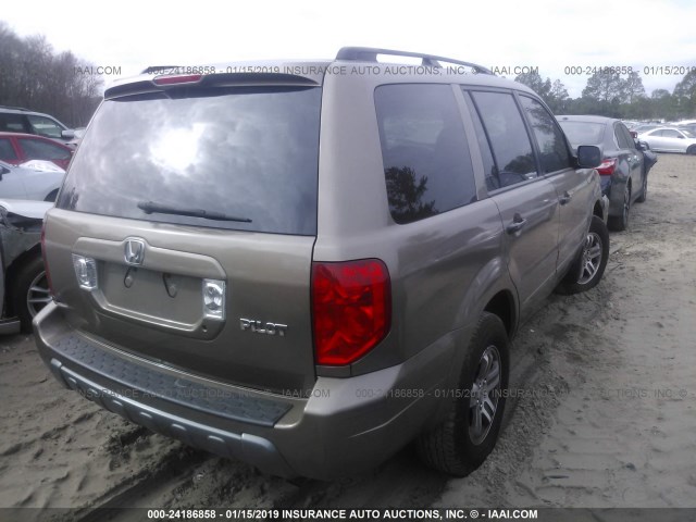 2HKYF18544H549281 - 2004 HONDA PILOT EXL BROWN photo 4