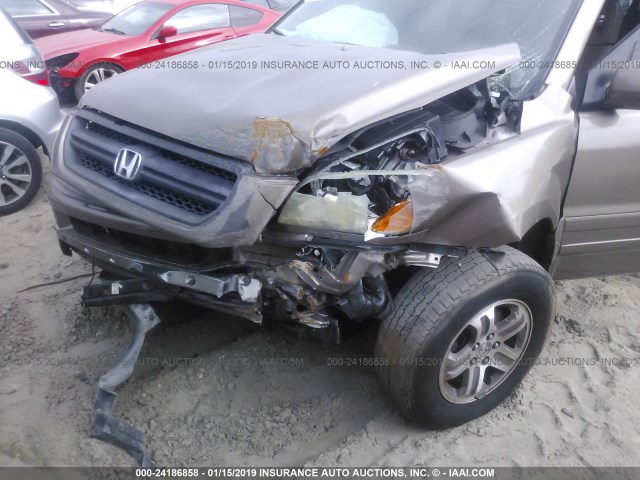 2HKYF18544H549281 - 2004 HONDA PILOT EXL BROWN photo 6