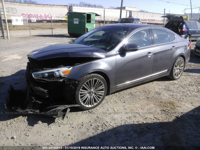 KNALN4D73E5155856 - 2014 KIA CADENZA PREMIUM/LIMITED GRAY photo 2