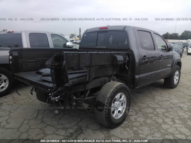 3TMLU4EN3BM077538 - 2011 TOYOTA TACOMA DOUBLE CAB GRAY photo 4