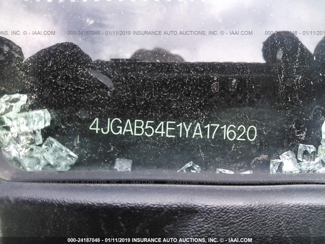 4JGAB54E1YA171620 - 2000 MERCEDES-BENZ ML 320 BLACK photo 9