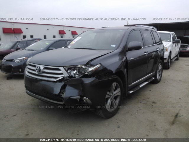 5TDDK3EH7CS105650 - 2012 TOYOTA HIGHLANDER LIMITED GRAY photo 2