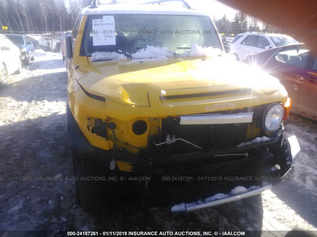 JTEBU11F570064935 - 2007 TOYOTA FJ CRUISER YELLOW photo 6