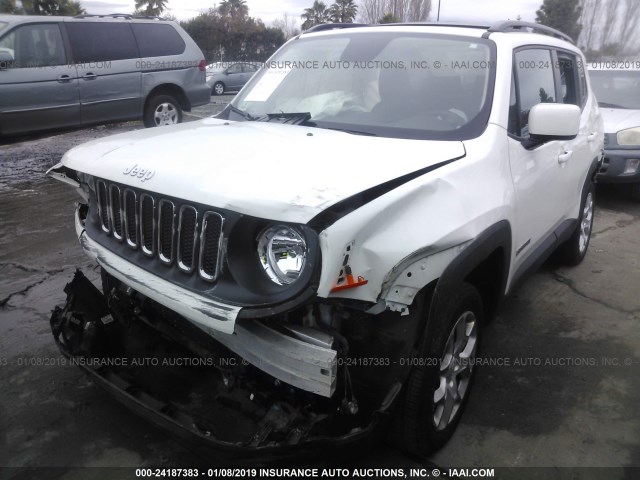 ZACCJBBT4FPB80244 - 2015 JEEP RENEGADE LATITUDE WHITE photo 2