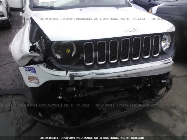 ZACCJBBT4FPB80244 - 2015 JEEP RENEGADE LATITUDE WHITE photo 6