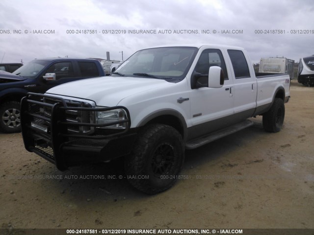 1FTWW31P45EC24159 - 2005 FORD F350 SRW SUPER DUTY WHITE photo 2