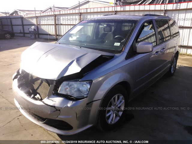 2C4RDGCG1GR351397 - 2016 DODGE GRAND CARAVAN SXT SILVER photo 2