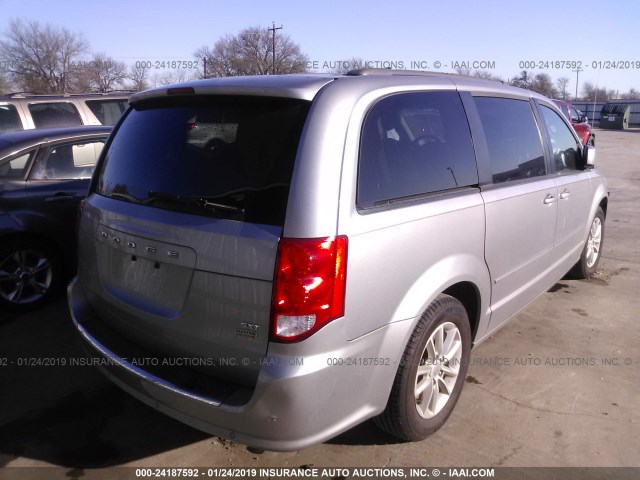 2C4RDGCG1GR351397 - 2016 DODGE GRAND CARAVAN SXT SILVER photo 4