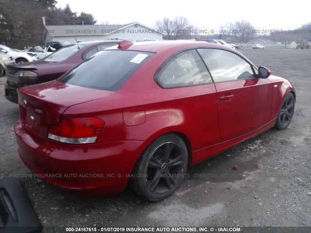 WBAUP9C53AVL89243 - 2010 BMW 128 I RED photo 4