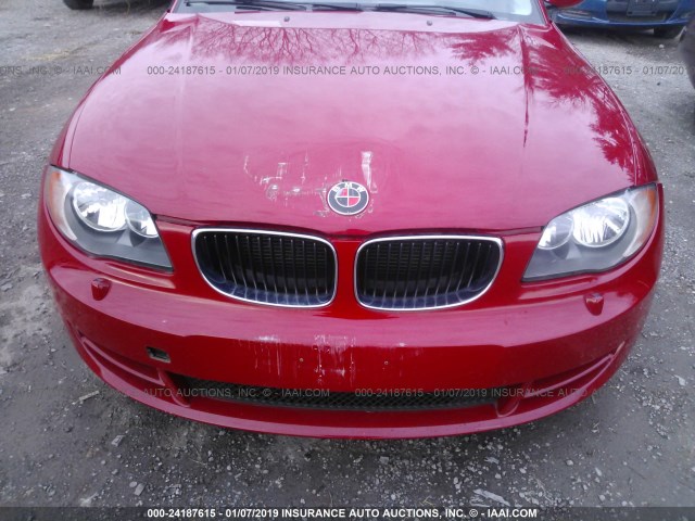 WBAUP9C53AVL89243 - 2010 BMW 128 I RED photo 6